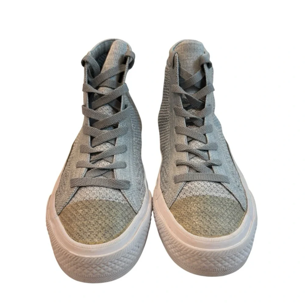 Converse Chuck Womens Size 7 Flyknit Gray High Top Sneakers 2017 Style 156735C